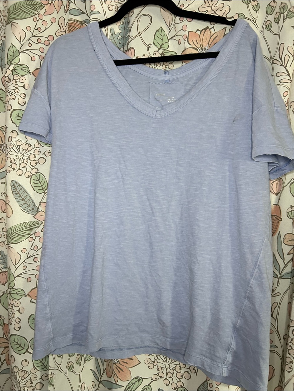 aerie Light Blue V-Neck Short Sleeve Tee